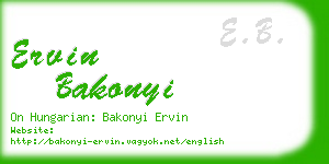 ervin bakonyi business card